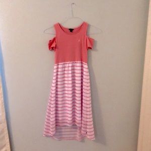 Girls pink and white dress.